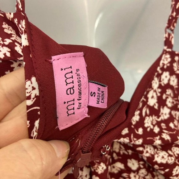 Burgundy and White Floral Dress MiAmi S - Picture 4 of 4